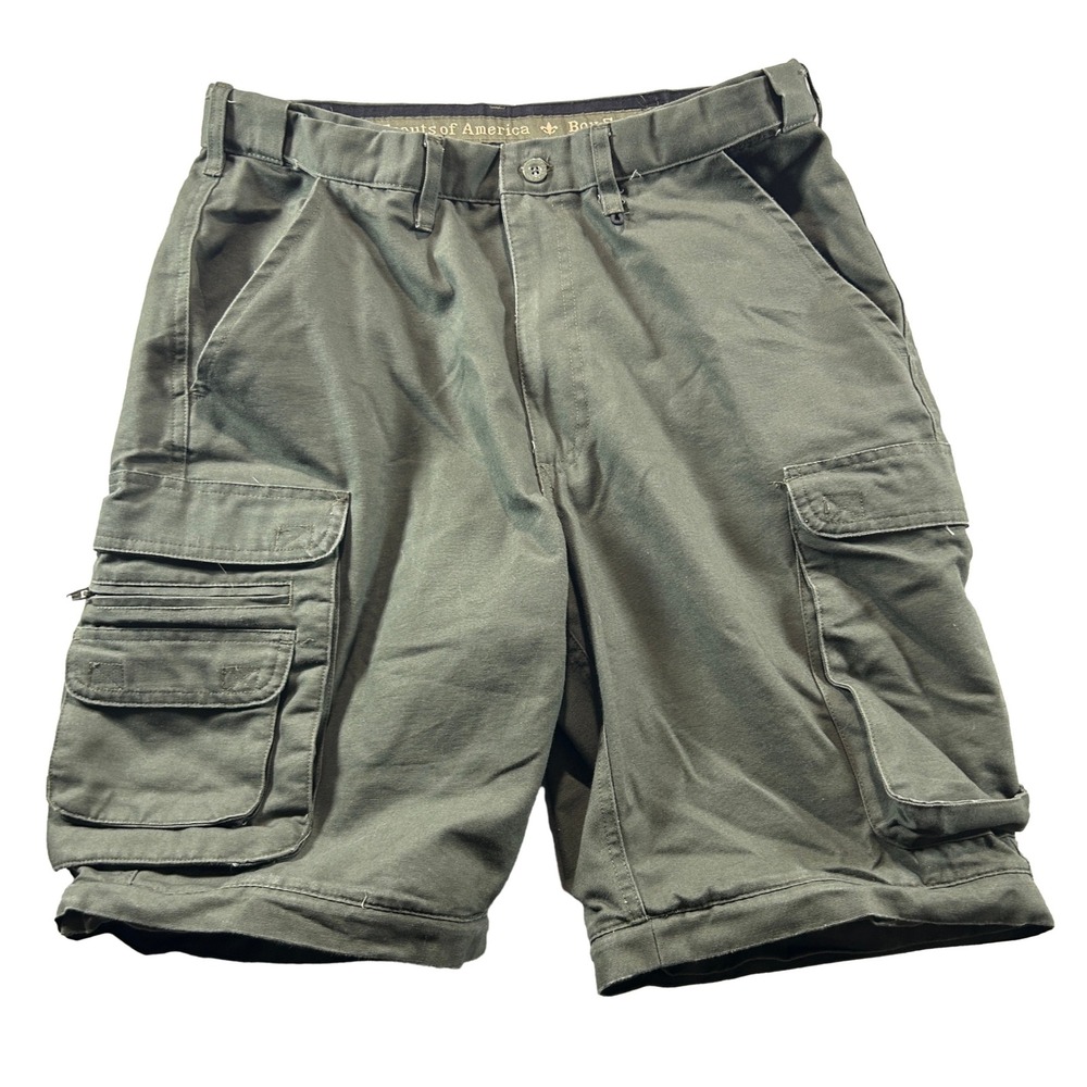 Boy Scouts of America Cargo Shorts Mens 32 Green Utility Uniform Flex Waist